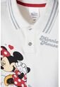 Camiseta Tipo Polo De Minnie Mouse Marfil Para Niña 2T A 5T 3T de Disney