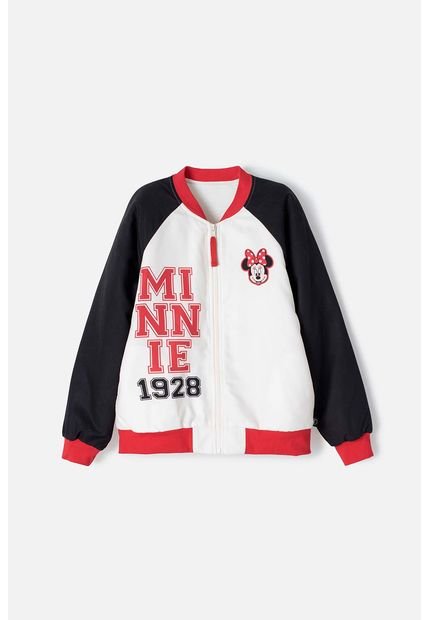 Chaqueta De Minnie Mouse Con Cierre Blanco Y Rojo Para Niña 14
