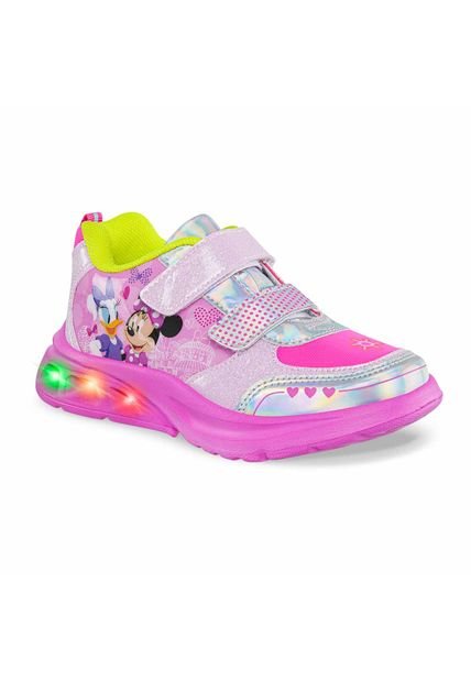 Tenis Con Luces Minnie Pals Rosa-Pla Para Niña Disney