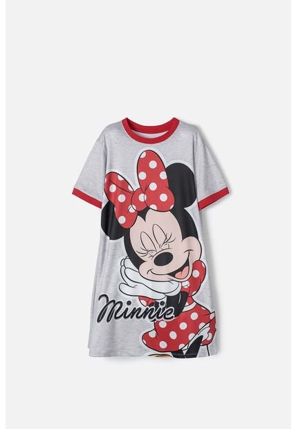 Pijama De Minnie Mouse Tipo Batola Gris Para Niña 12