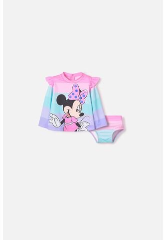 Conjunto Der Baño De Minnie Mouse Multicolor Para Bebé Niña 9-12 Disney
