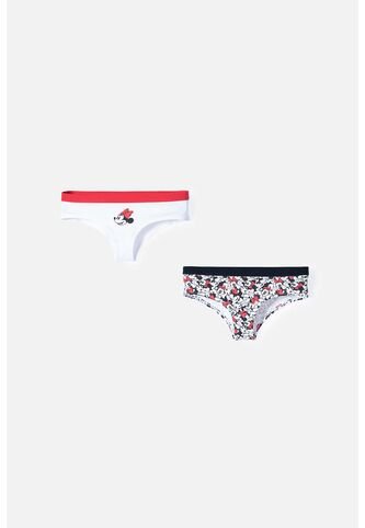 Pack X2 Panties De Minnie Mouse Blanca Y Multicolor Para Mujer L Disney