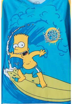 Camiseta De Baño Simpsons Manga Larga Amarillo Y Azul Para Niño 12