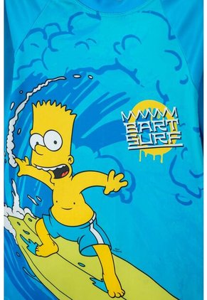 Camiseta De Baño Simpsons Manga Larga Amarillo Y Azul Para Niño 12