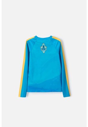 Camiseta De Baño Simpsons Manga Larga Amarillo Y Azul Para Niño 12