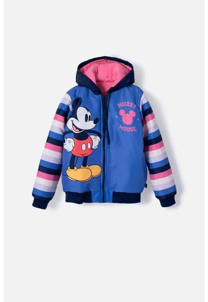 Chaqueta De Mickey Mouse Abierta Con Chompa Azul Para Niña 6