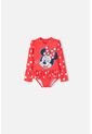 Vestido De Baño De Minnie Mouse Rojo Manga Larga Para Niña 2T A 5T 5T de Disney