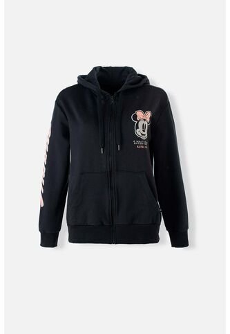 Buzo De Minnie Mouse Con Capucha Negro Para Mujer XS Disney