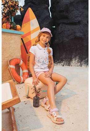 Camiseta Tipo Polo De Stitch Blanca Tipo Polo Para Niña 12