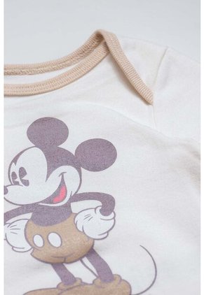 Set Primeros Días De Mickey Mouse Marfil/caqui Para Bebé Unisex 0-3