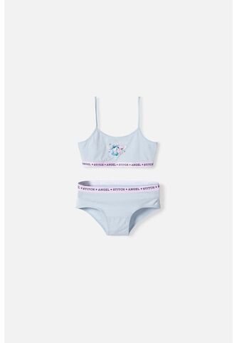 Conjunto De Top Y Panty De Stitch Azul Cielo Para Niña 8 Disney