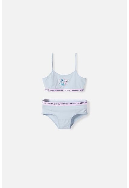 Conjunto De Top Y Panty De Stitch Azul Cielo Para Niña 8
