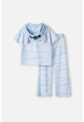 Conjunto De Lilo Y Stitch Azul De Pantalón Largo Para Niña 4