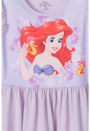 Vestido De La Sirenita Manga Corta Lila  Para Niña 4