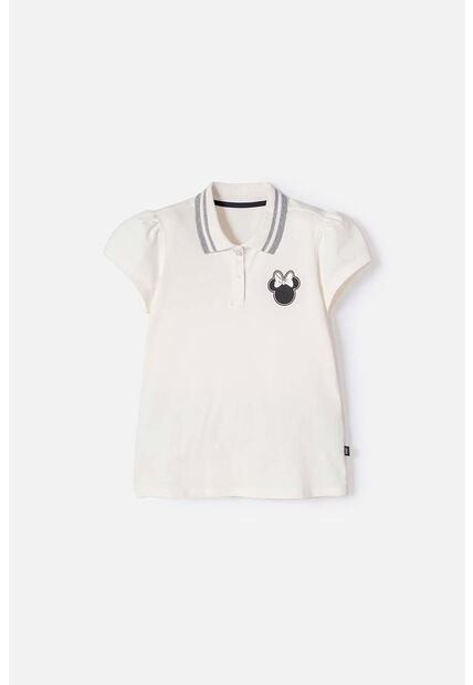 Camiseta Tipo Polo Minnie Mouse Marfil Para Niña 4