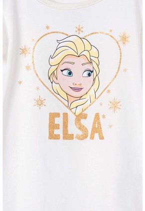 Camiseta De Elsa Marfil Manga Corta Para Niña 2T A 5T 2T