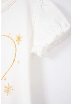 Camiseta De Elsa Marfil Manga Corta Para Niña 2T A 5T 2T