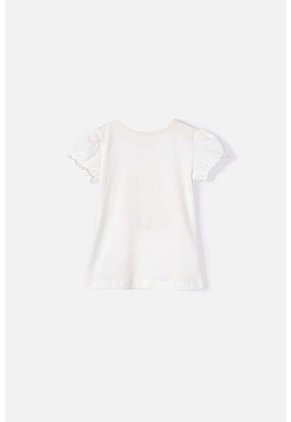 Camiseta De Elsa Marfil Manga Corta Para Niña 2T A 5T 2T