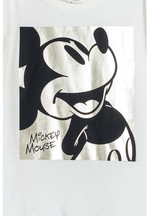Camiseta De Mickey Mouse Manga Corta Marfil Para Niña 8