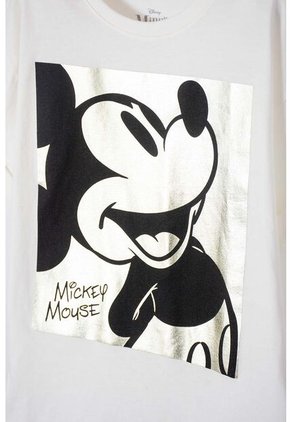 Camiseta De Mickey Mouse Manga Corta Marfil Para Niña 8