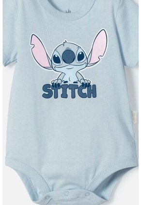Body De Lilo Y Stitch Azul Con Ajuste En Entrepierna Para Bebé Niña 6-9
