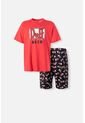 Pijama De Los Simpson De Pantalón Corto Rojo Y Negro Para Hombre XS de Disney