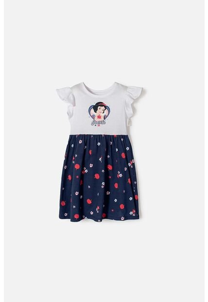 Vestido De Blancanieves Blanco Y Azul Con Bolero En Manga Para Niña 2T A 5T 5T
