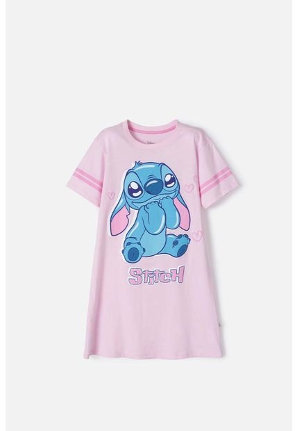 Pijama De Stitch Tipo Batola Rosado Para Niña 4
