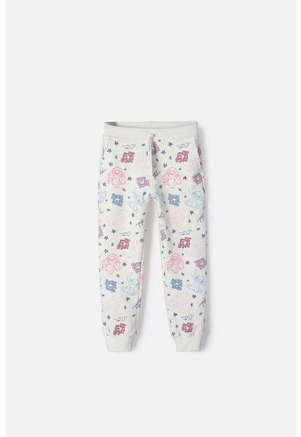 Jogger De Stitch Marfil Con Elástico En Cintura Para Niña 8