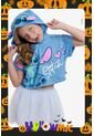Camiseta De Stitch Con Capucha Azul Para Niña 8 de Disney