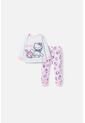 Pijama De Hello Kitty Blanca Y Rosada De Camiseta Manga Larga Para Bebé Niña 3-6 de Disney