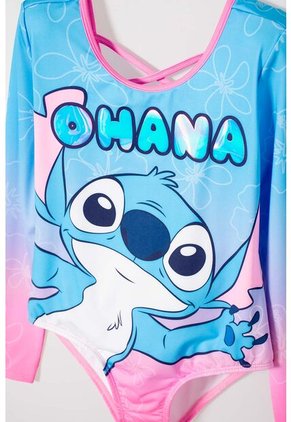 Vestido De Baño De Stitch Manga Larga Multicolor Para Niña 10