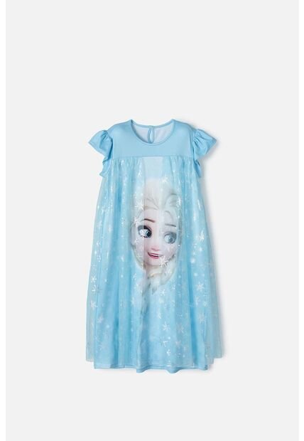 Pijama De Frozen Azul Manga Sisa Con Bolero Para Niña 4