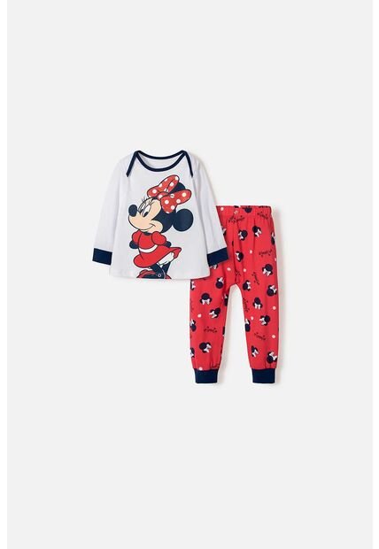 Pijama De Minnie Mouse Con Pantalón Largo Multicolor Para Bebé Niña 12-18