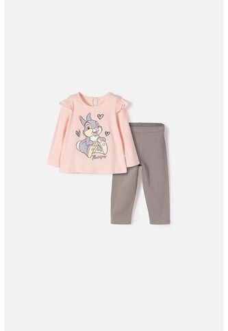 Conjunto De Tambor Pantalón Largo Rosa Para Bebé Niña 3-6 Disney