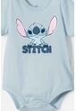 Body De Lilo Y Stitch Azul Con Ajuste En Entrepierna Para Bebé Niña 18-24 de Disney
