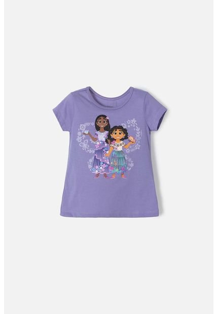 Camiseta De Encanto Manga Corta Morada Para Niña 2T A 5T 4T