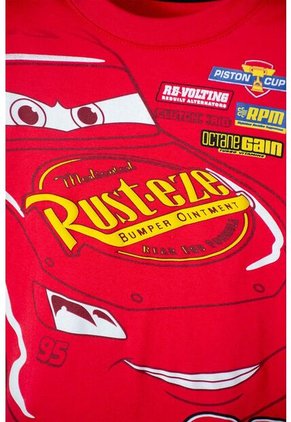 Camiseta De Cars Manga Corta Rojo Para Niño 2T A 5T 2T