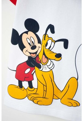 Camiseta Tipo Polo De Mickey Mouse Blanco Para Niño 2T A 6T 3T