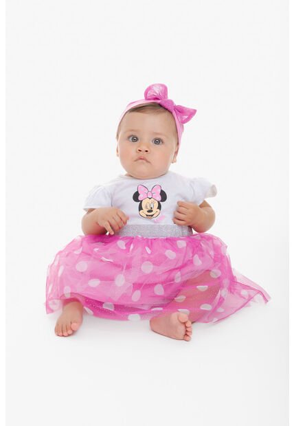 Vestido De Minnie Mouse Con Bolero Multicolor Para Bebé Niña. 18-24