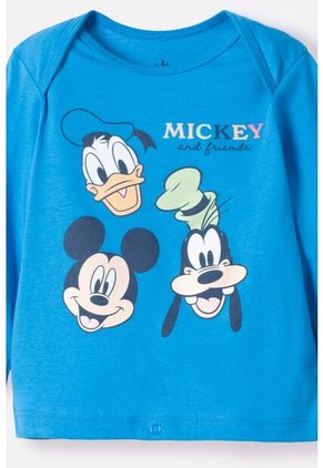 Pijama De Mickey Mouse Azul Manga Larga Para Bebé Niño 12-18