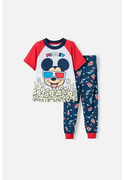 Pijama De Mickey Mouse Multicolor De Manga Corta Para Niño 2T A 5T 4T