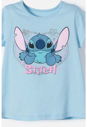 Camiseta De Stitch Azul Icónica Para Niña 2T A 5T 4T