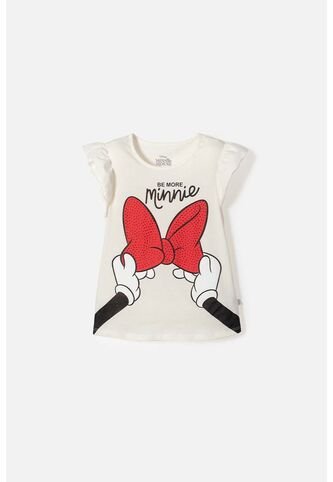 Camiseta De Minnie Mouse Manga Corta Multicolor Para Niña 4 Disney