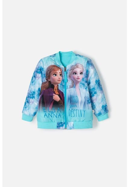 Chaqueta De Frozen Con Cremallera Azul Para Bebé Niña 3T