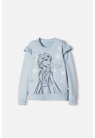 Buzo De Frozen Cerrado Azul Cielo Para Niña 8 Disney