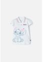 Camiseta Tipo Polo De Stitch Blanca Tipo Polo Para Niña 6 de Disney