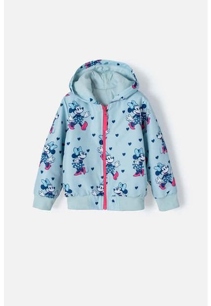 Chaqueta De Minnie Mouse Azul Con Capucha Para Niña 2T A 5T 3T