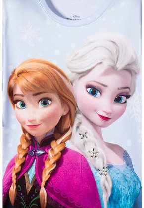 Camiseta De Frozen Manga Corta Azul Cielo Para Niña 6