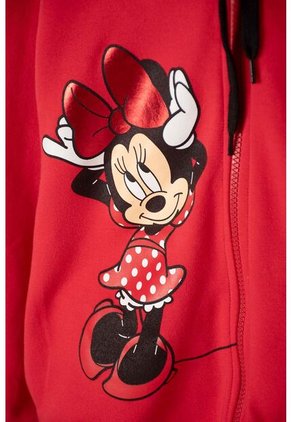 Buzo De Minnie Mouse Con Capucha Rojo Para Niña 4